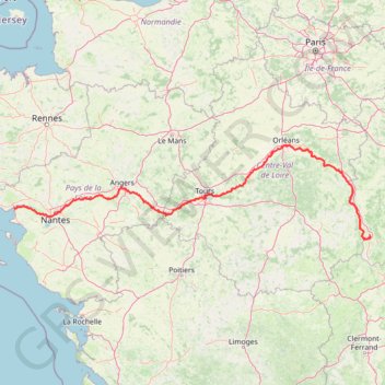 Itinéraire La Loire à Vélo / EuroVelo 6, distance, dénivelé, altitude, carte, profil, trace GPS