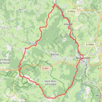 Itinéraire Boucle vélo N°42 - de la Beauze à la Creuse, distance, dénivelé, altitude, carte, profil, trace GPS