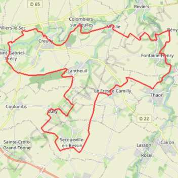 Itinéraire Rando Creully, distance, dénivelé, altitude, carte, profil, trace GPS