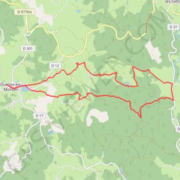 Itinéraire Le Maquis Bernard - Ouroux-en-Morvan, distance, dénivelé, altitude, carte, profil, trace GPS