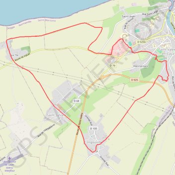 Itinéraire À l'Ouest de Saint-Valery-en-Caux, distance, dénivelé, altitude, carte, profil, trace GPS