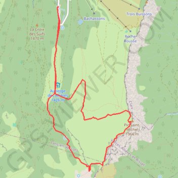 Itinéraire Pic Saint Michel (par Lans en Vercors), distance, dénivelé, altitude, carte, profil, trace GPS
