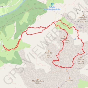 Itinéraire Tête de Paccaly, distance, dénivelé, altitude, carte, profil, trace GPS