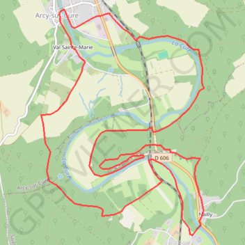 Itinéraire Les grottes de Saint-Moré, distance, dénivelé, altitude, carte, profil, trace GPS