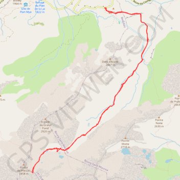 Itinéraire Cormet de Roselend vers Col du Grand Fond, distance, dénivelé, altitude, carte, profil, trace GPS