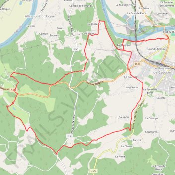 Itinéraire 24-RL-Le Buisson de Cadouin 2021-07-27 15:06:59, distance, dénivelé, altitude, carte, profil, trace GPS