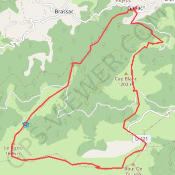 Itinéraire Picou, distance, dénivelé, altitude, carte, profil, trace GPS
