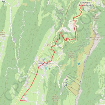 Itinéraire Grande Traversée des PréAlpes : Saint-Nizier-du-Moucherotte - Les Bruyères, distance, dénivelé, altitude, carte, profil, trace GPS