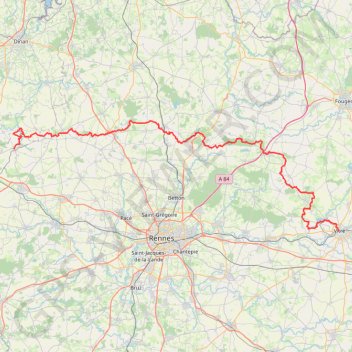 Itinéraire GR 37 : De Vitré à Médréac (Ille-et-Vilaine), distance, dénivelé, altitude, carte, profil, trace GPS
