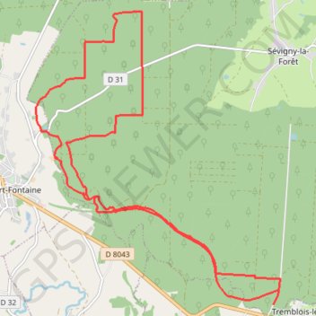 Itinéraire Forêt de Tremblois Maubert, distance, dénivelé, altitude, carte, profil, trace GPS