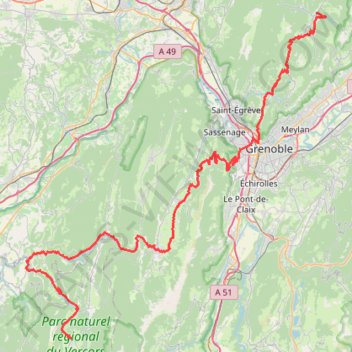 Itinéraire 2-St Pierre de Chartreuse - La Chapelle en Vercors V3, distance, dénivelé, altitude, carte, profil, trace GPS