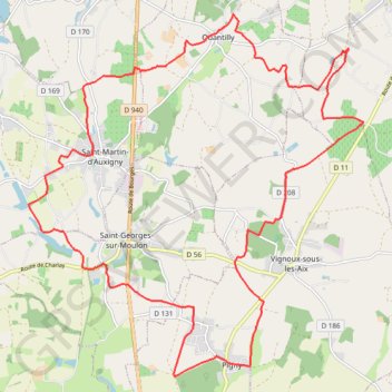 Itinéraire Boucle à vélo depuis Pigny, distance, dénivelé, altitude, carte, profil, trace GPS