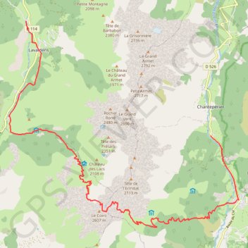 Itinéraire Le Coiro - Traversée de Lavaldens - Les Daurens, distance, dénivelé, altitude, carte, profil, trace GPS