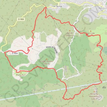 Itinéraire Pichauris peypin, distance, dénivelé, altitude, carte, profil, trace GPS