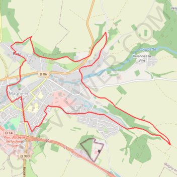Itinéraire À la découverte de Magny, distance, dénivelé, altitude, carte, profil, trace GPS