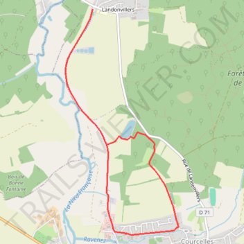 Itinéraire Landonvillers, distance, dénivelé, altitude, carte, profil, trace GPS