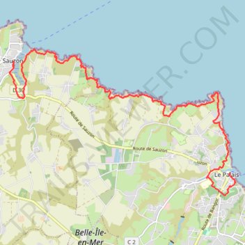 Itinéraire Le Palais Randonnée, distance, dénivelé, altitude, carte, profil, trace GPS