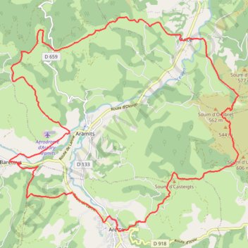 Itinéraire Piémont de Barétous en VTT, distance, dénivelé, altitude, carte, profil, trace GPS