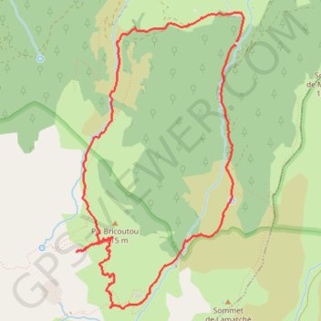 Itinéraire Pic Bricoutou, distance, dénivelé, altitude, carte, profil, trace GPS