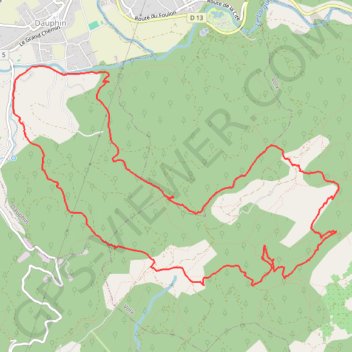 Itinéraire Dauphin - Forêt de Pelicier, distance, dénivelé, altitude, carte, profil, trace GPS