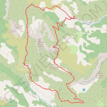 Itinéraire Mourre du Chanier, distance, dénivelé, altitude, carte, profil, trace GPS