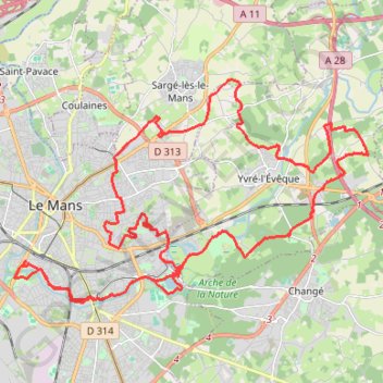 Itinéraire 2019-02-12 ST - Yvre, distance, dénivelé, altitude, carte, profil, trace GPS