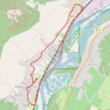 Itinéraire Ars-sur-Moselle_Ancy-sur-Moselle, distance, dénivelé, altitude, carte, profil, trace GPS