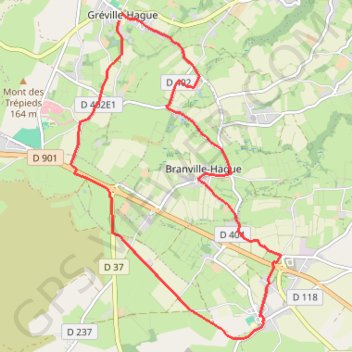 Itinéraire De Gréville-Hague à Sainte-Croix-Hague, distance, dénivelé, altitude, carte, profil, trace GPS