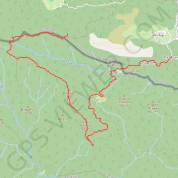 Itinéraire Puig Casso depuis Falgos Retour Ribelle et la Muga, distance, dénivelé, altitude, carte, profil, trace GPS