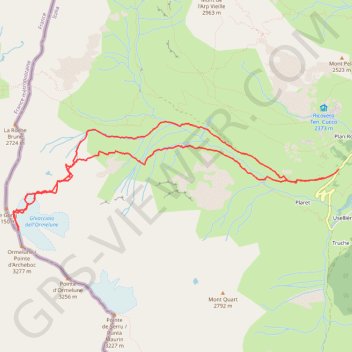 Itinéraire Punta Ormelune, distance, dénivelé, altitude, carte, profil, trace GPS