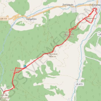 Itinéraire Hombre, Ibaya, Neveras, Torocuervo, distance, dénivelé, altitude, carte, profil, trace GPS