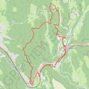Itinéraire Torcieu, distance, dénivelé, altitude, carte, profil, trace GPS