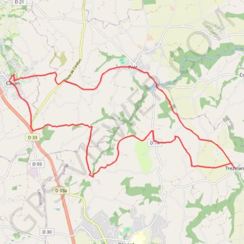 Itinéraire Trébi N°16 : Cavan-Prat-Trézélan, distance, dénivelé, altitude, carte, profil, trace GPS