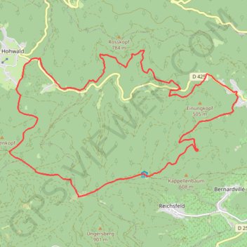 Itinéraire Sentier Adélaïde, distance, dénivelé, altitude, carte, profil, trace GPS
