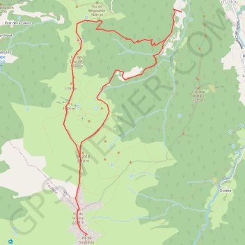 Itinéraire Pic de la Tèse et pic de Soubirou depuis Bielle, distance, dénivelé, altitude, carte, profil, trace GPS