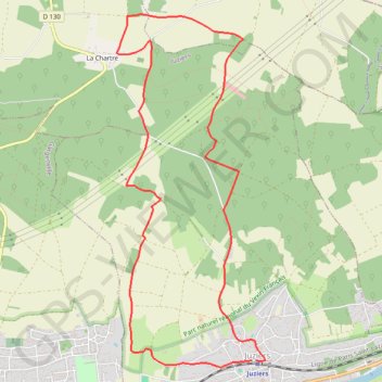 Itinéraire Juziers vers Mare aux Poiriers, distance, dénivelé, altitude, carte, profil, trace GPS