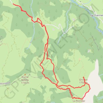 Itinéraire La Riondaz - Orsière, distance, dénivelé, altitude, carte, profil, trace GPS