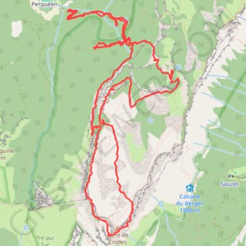 Itinéraire Les sangles de la Dent de Crolles, distance, dénivelé, altitude, carte, profil, trace GPS