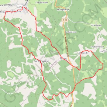 Itinéraire Ladornac - Pechgouyrand, distance, dénivelé, altitude, carte, profil, trace GPS