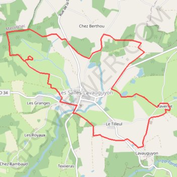 Itinéraire Circuit des dévotions, fresques et patrimoine - Les Salles-Lavauguyon, distance, dénivelé, altitude, carte, profil, trace GPS