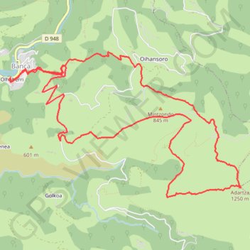 Itinéraire BANCA ADARZA 50:18, distance, dénivelé, altitude, carte, profil, trace GPS