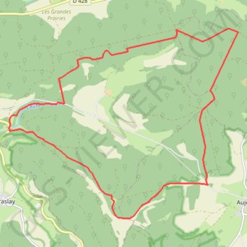 Itinéraire La source de l'Aube - Aujeurres, distance, dénivelé, altitude, carte, profil, trace GPS