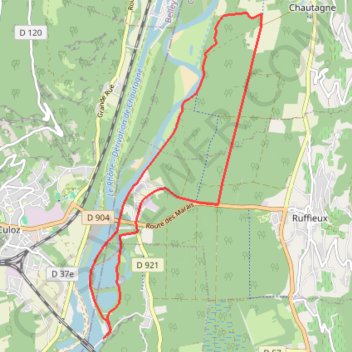 Itinéraire Etang bleu pont de la loie serrieres en chautagne, distance, dénivelé, altitude, carte, profil, trace GPS