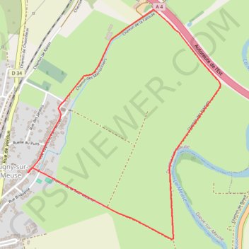 Itinéraire L'église fortifiée et les châteaux - Dugny-sur-Meuse, distance, dénivelé, altitude, carte, profil, trace GPS