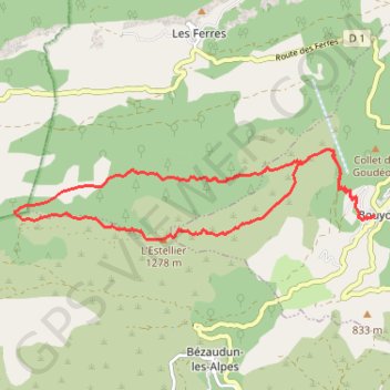 Itinéraire Cime de l'Estellier, distance, dénivelé, altitude, carte, profil, trace GPS