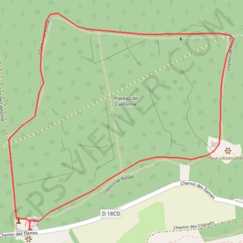 Itinéraire Le belvédère du plateau de Californie, distance, dénivelé, altitude, carte, profil, trace GPS