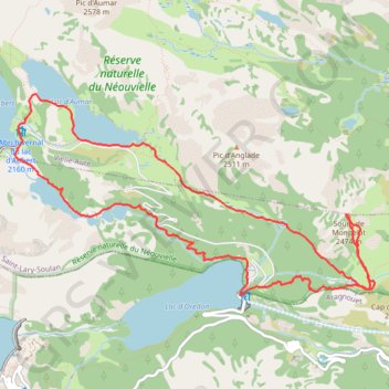 Itinéraire Le soum de Monpelat par les laquettes (Néouvielle), distance, dénivelé, altitude, carte, profil, trace GPS