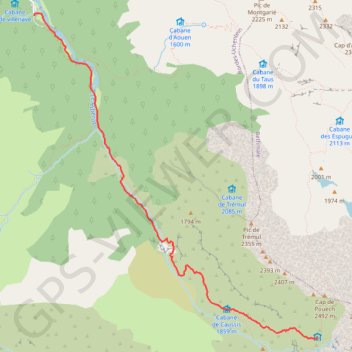 Itinéraire Pyrénées - Maison du Valier - Estagnous, distance, dénivelé, altitude, carte, profil, trace GPS