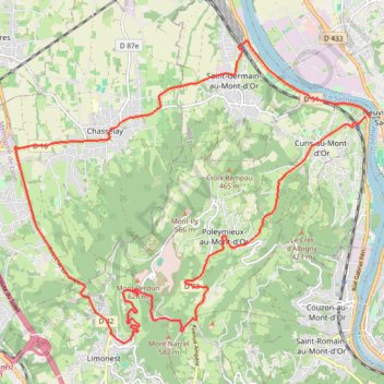 Itinéraire Neuville St Germain mont verdun, distance, dénivelé, altitude, carte, profil, trace GPS