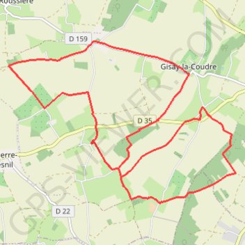 Itinéraire Circuit des bois de Saint-Ouen - Gisay-la-Coudre, distance, dénivelé, altitude, carte, profil, trace GPS